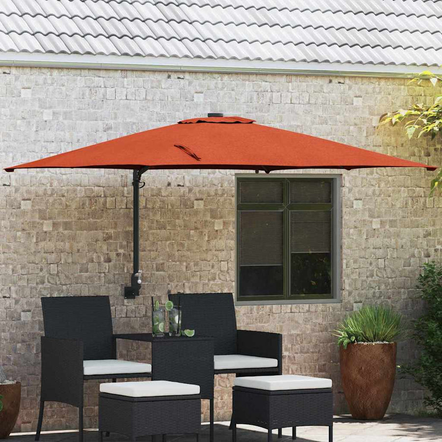 Tuinparasol Terracotta 248.5 x 247.5 x 160 cm Stof