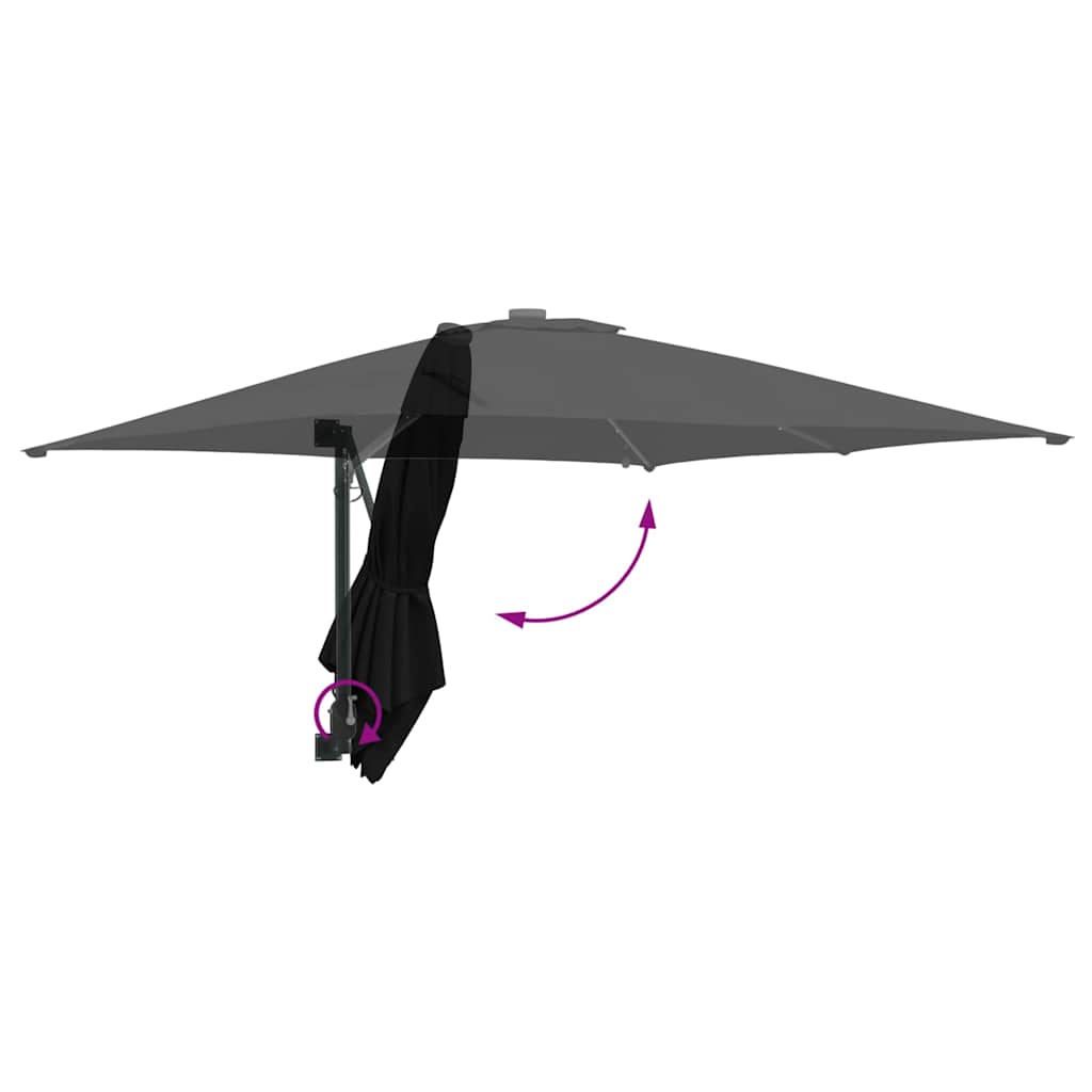 Tuinparasol Zwart 248.5 x 247.5 x 160 cm Stof