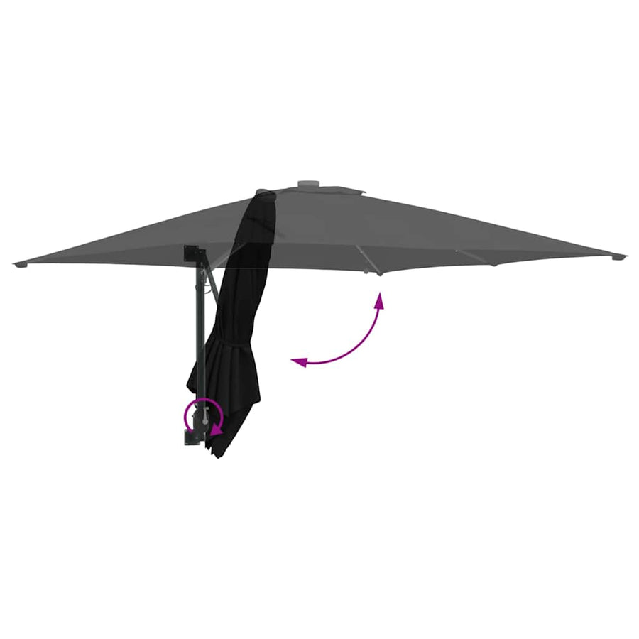 Tuinparasol Zwart 248.5 x 247.5 x 160 cm Stof