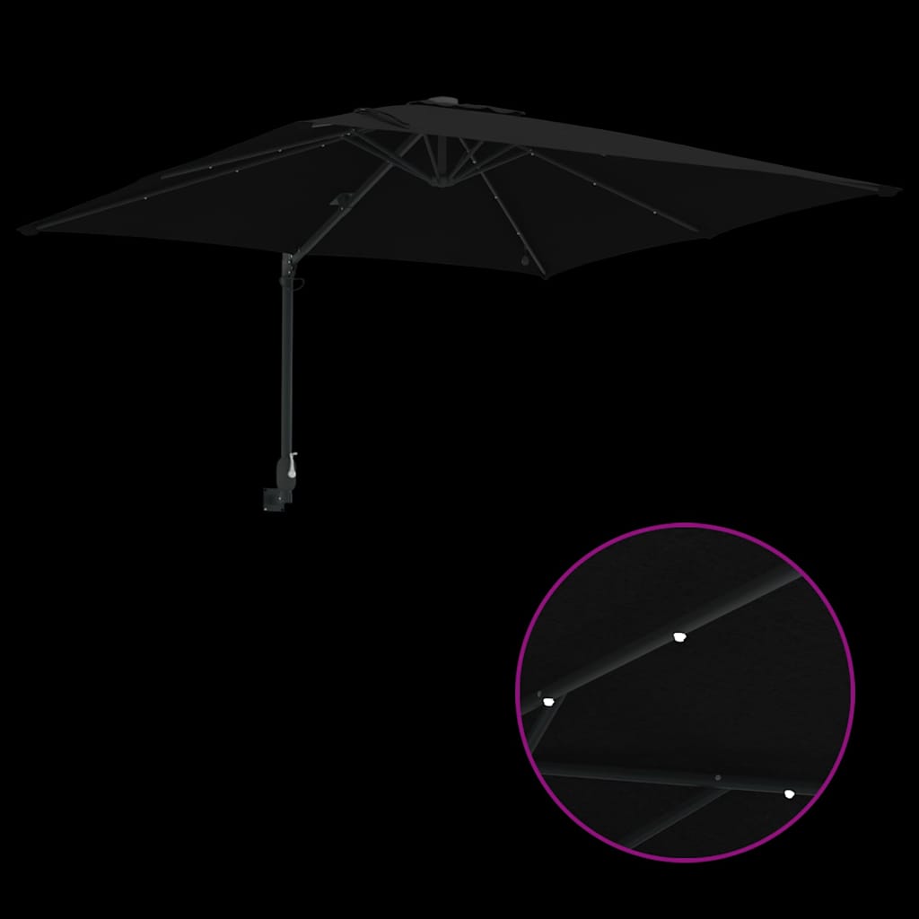 Tuinparasol Zwart 248.5 x 247.5 x 160 cm Stof