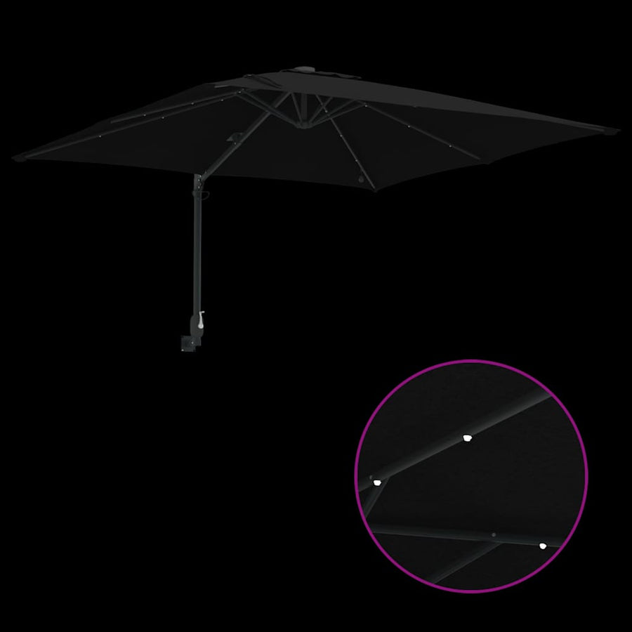 Tuinparasol Zwart 248.5 x 247.5 x 160 cm Stof
