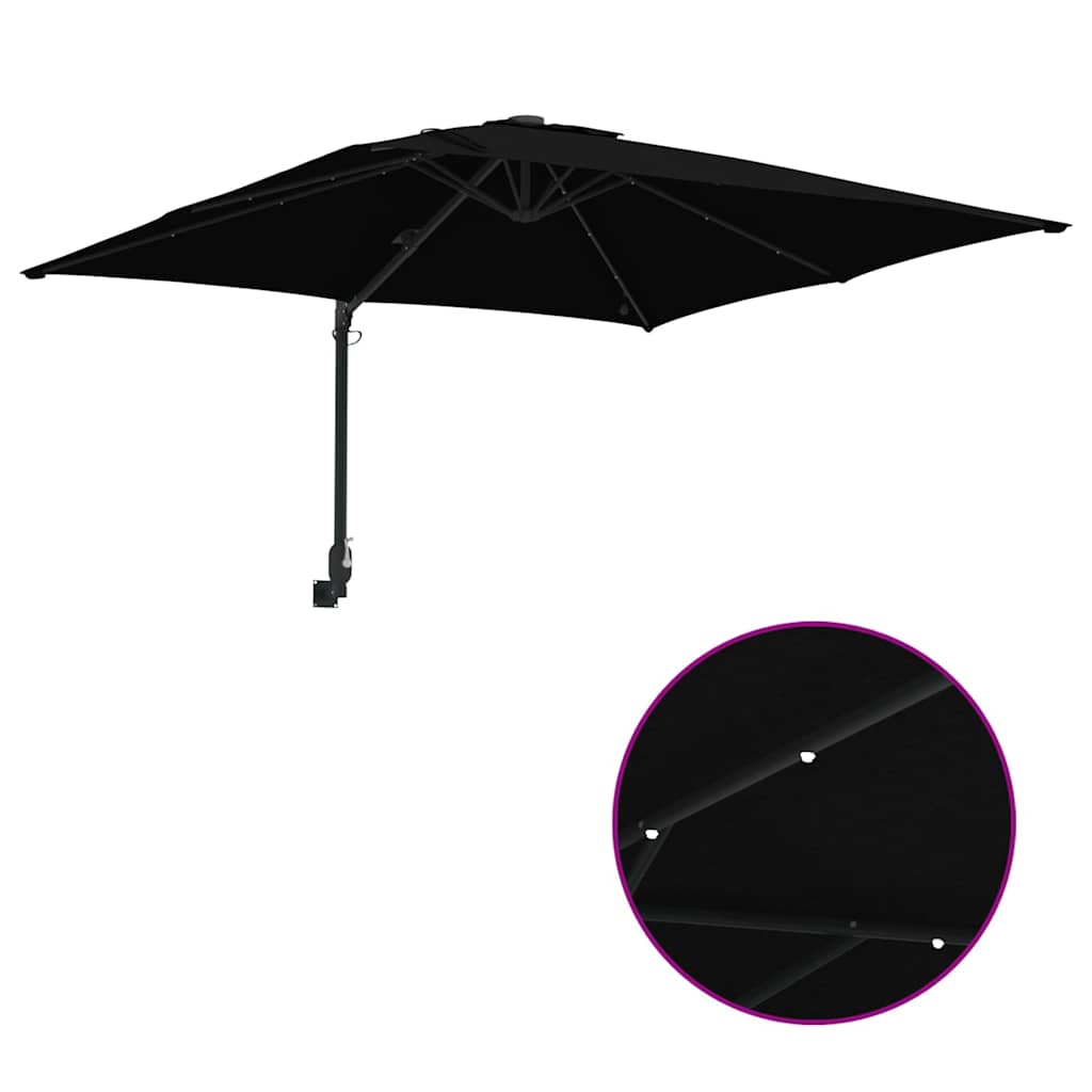 Tuinparasol Zwart 248.5 x 247.5 x 160 cm Stof