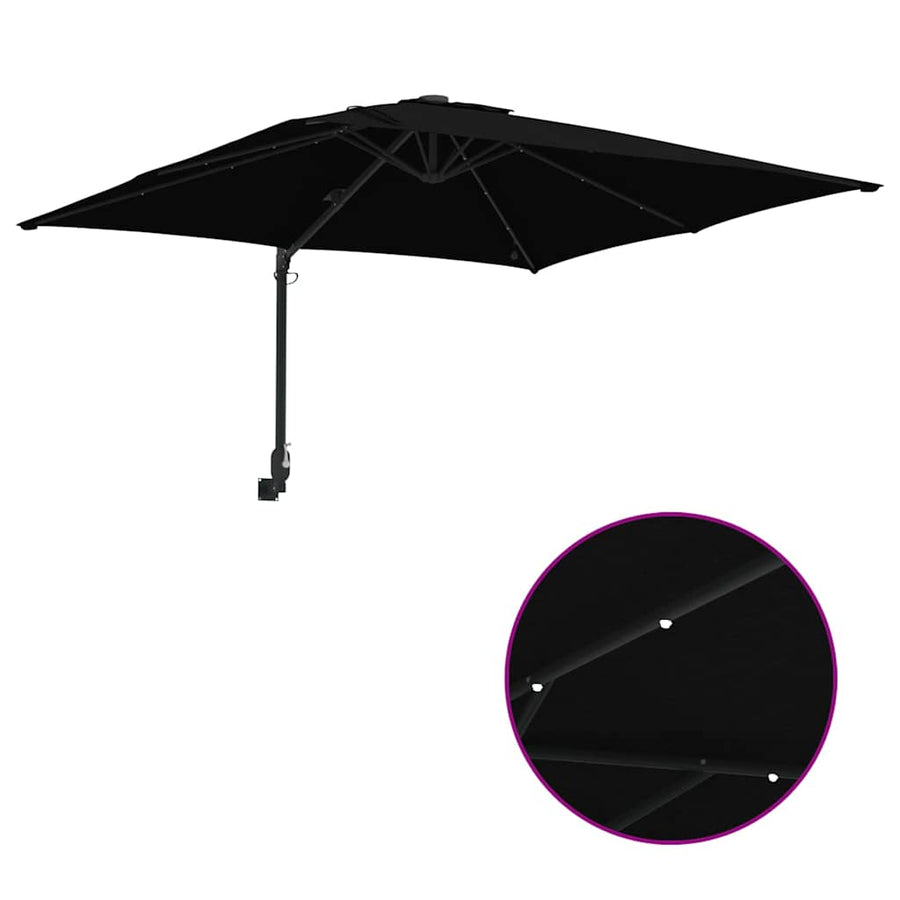 Tuinparasol Zwart 248.5 x 247.5 x 160 cm Stof