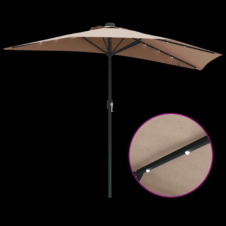 Tuinparasol Taupe 294 x 150 x 224 cm Stof