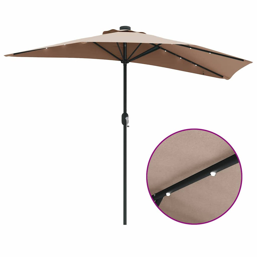 Tuinparasol Taupe 294 x 150 x 224 cm Stof