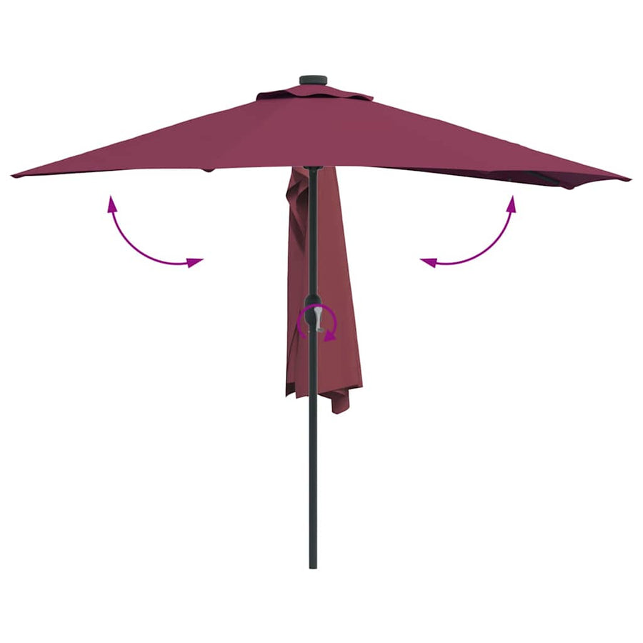 Tuinparasol Bordeauxrood 294 x 150 x 224 cm Stof