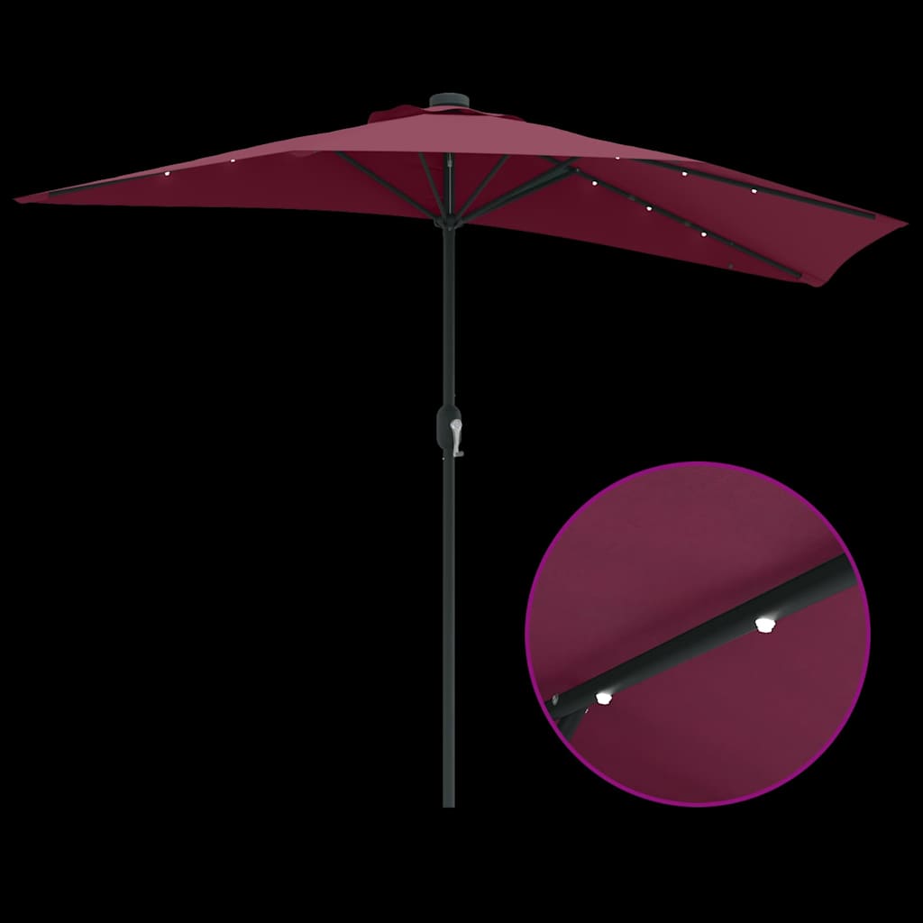 Tuinparasol Bordeauxrood 294 x 150 x 224 cm Stof