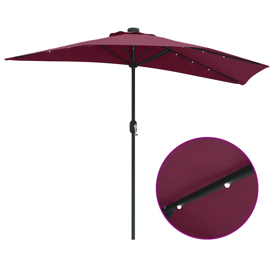 Tuinparasol Bordeauxrood 294 x 150 x 224 cm Stof
