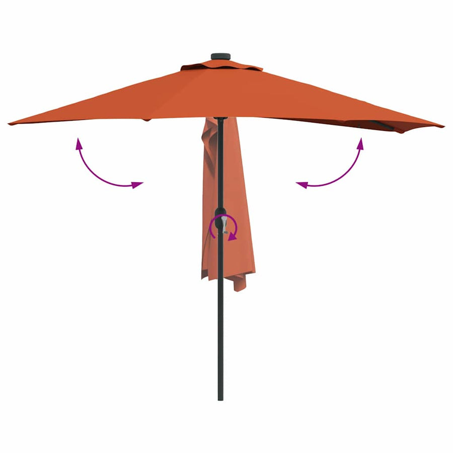 Tuinparasol Terracotta 294 x 150 x 224 cm Stof