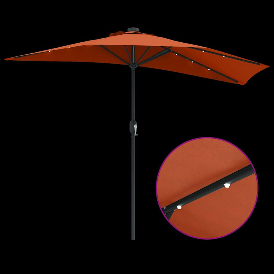 Tuinparasol Terracotta 294 x 150 x 224 cm Stof