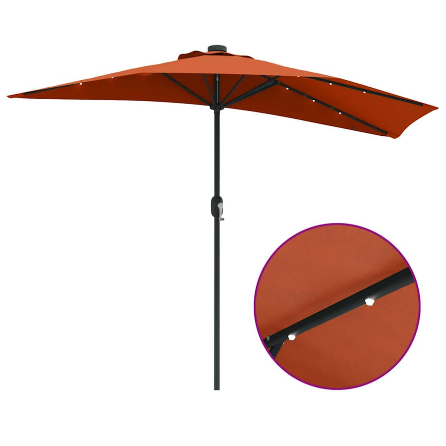 Tuinparasol Terracotta 294 x 150 x 224 cm Stof