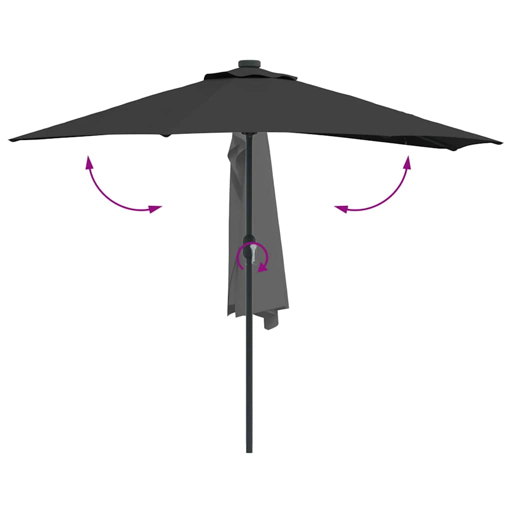 Tuinparasol Zwart 294 x 150 x 224 cm Stof