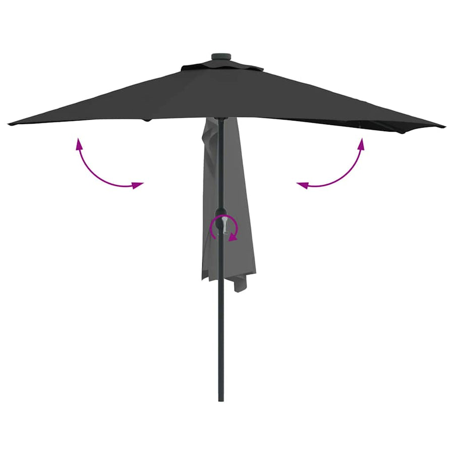Tuinparasol Zwart 294 x 150 x 224 cm Stof