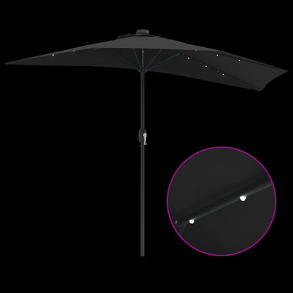 Tuinparasol Zwart 294 x 150 x 224 cm Stof