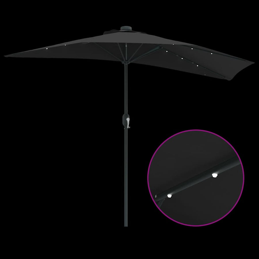 Tuinparasol Zwart 294 x 150 x 224 cm Stof