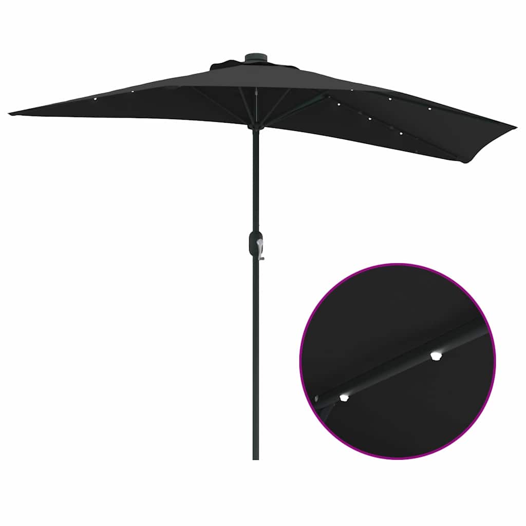 Tuinparasol Zwart 294 x 150 x 224 cm Stof
