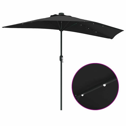 Tuinparasol Zwart 294 x 150 x 224 cm Stof