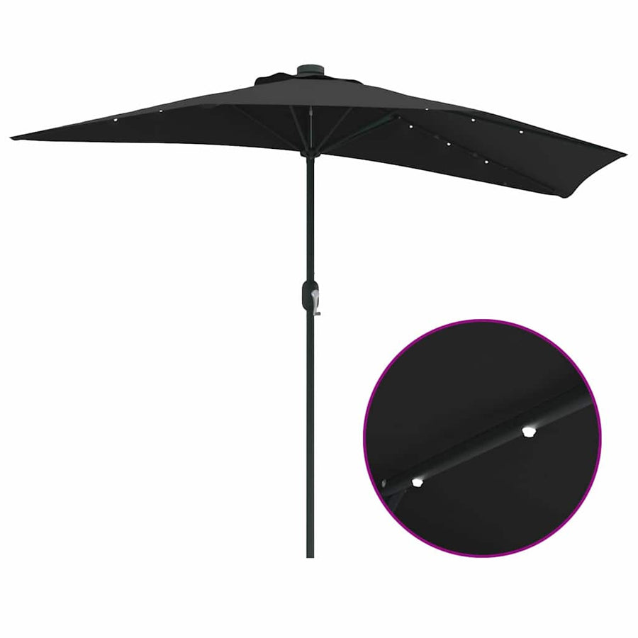 Tuinparasol Zwart 294 x 150 x 224 cm Stof