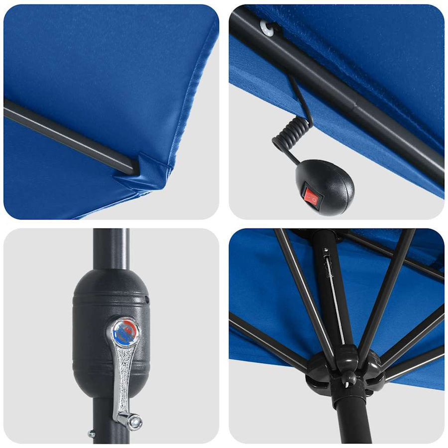 Tuinparasol Azurblauw 294 x 150 x 224 cm Stof