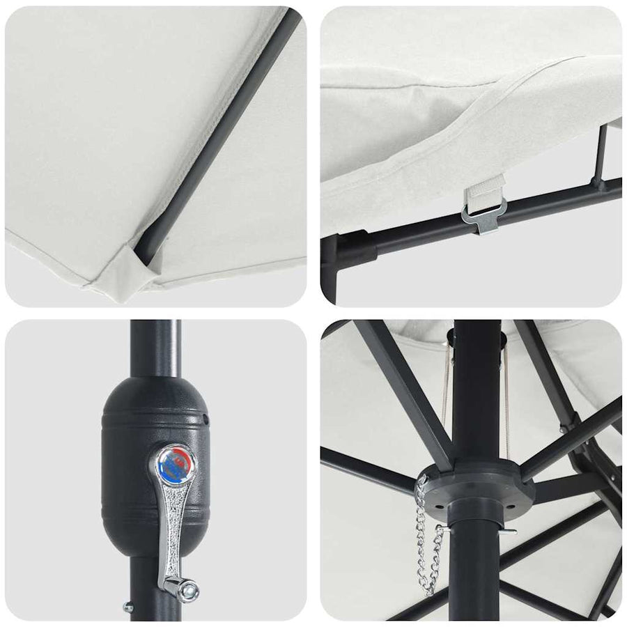 Tuinparasol Zand 385 x 209 x 244 cm Stof