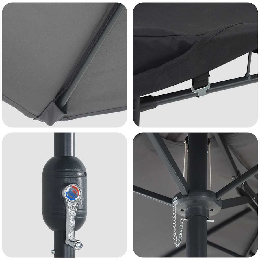 Tuinparasol Antraciet 385 x 209 x 244 cm Stof