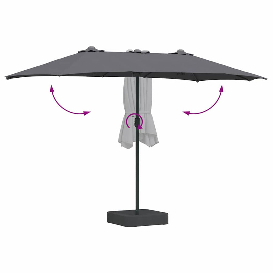 Tuinparasol Antraciet 385 x 209 x 244 cm Stof