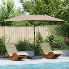 Tuinparasol taupe 385x209x244 cm polyester staal