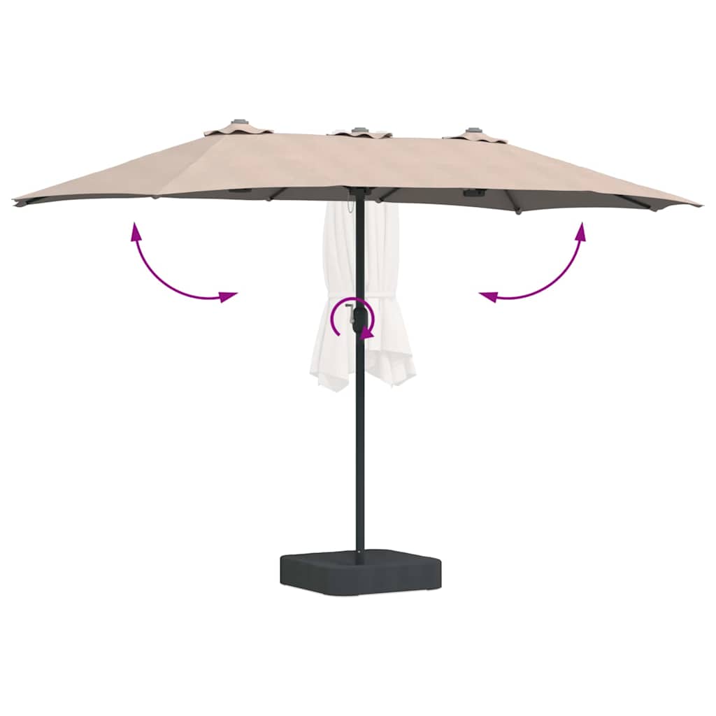 Tuinparasol Taupe 385 x 209 x 244 cm Stof