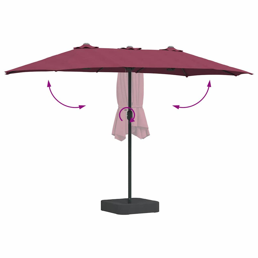 Tuinparasol Bordeauxrood 385 x 209 x 244 cm Stof