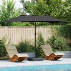 Tuinparasol 385x209x244 cm zwart