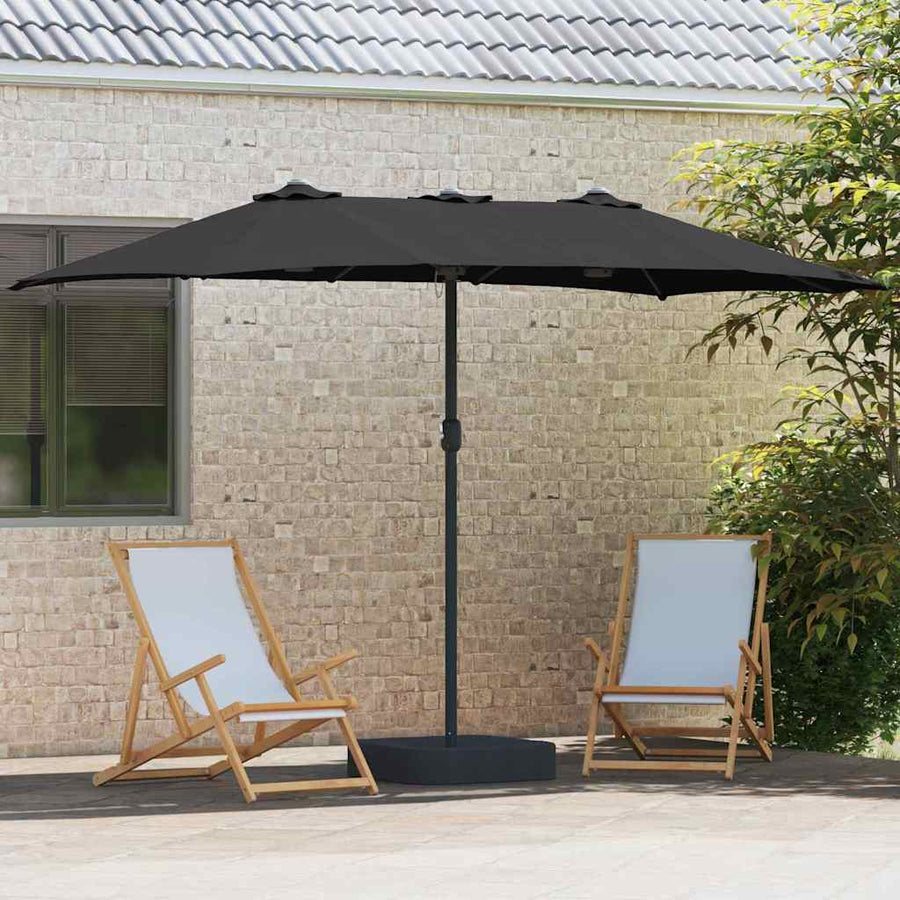 Tuinparasol Zwart 385 x 209 x 244 cm Stof