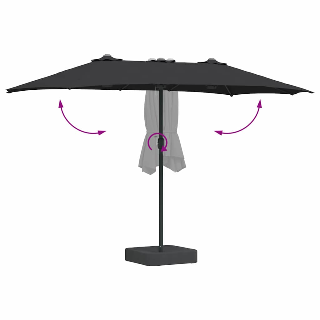 Tuinparasol Zwart 385 x 209 x 244 cm Stof