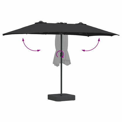 Tuinparasol Zwart 385 x 209 x 244 cm Stof