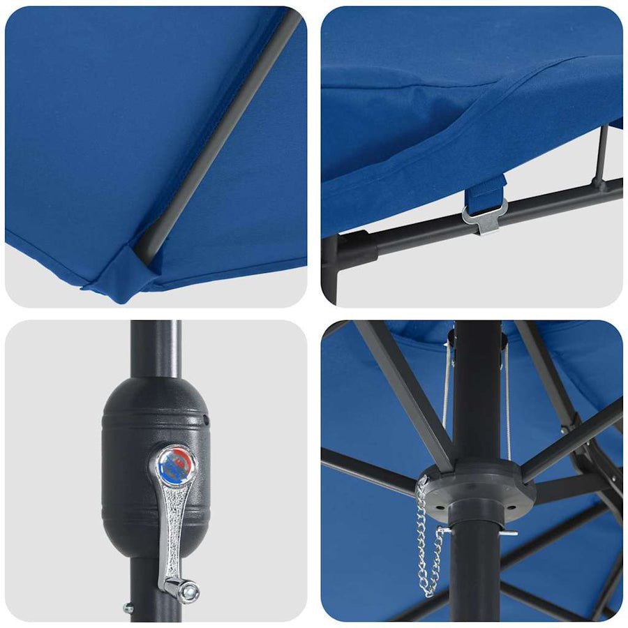 Tuinparasol Blauw 385 x 209 x 244 cm Stof