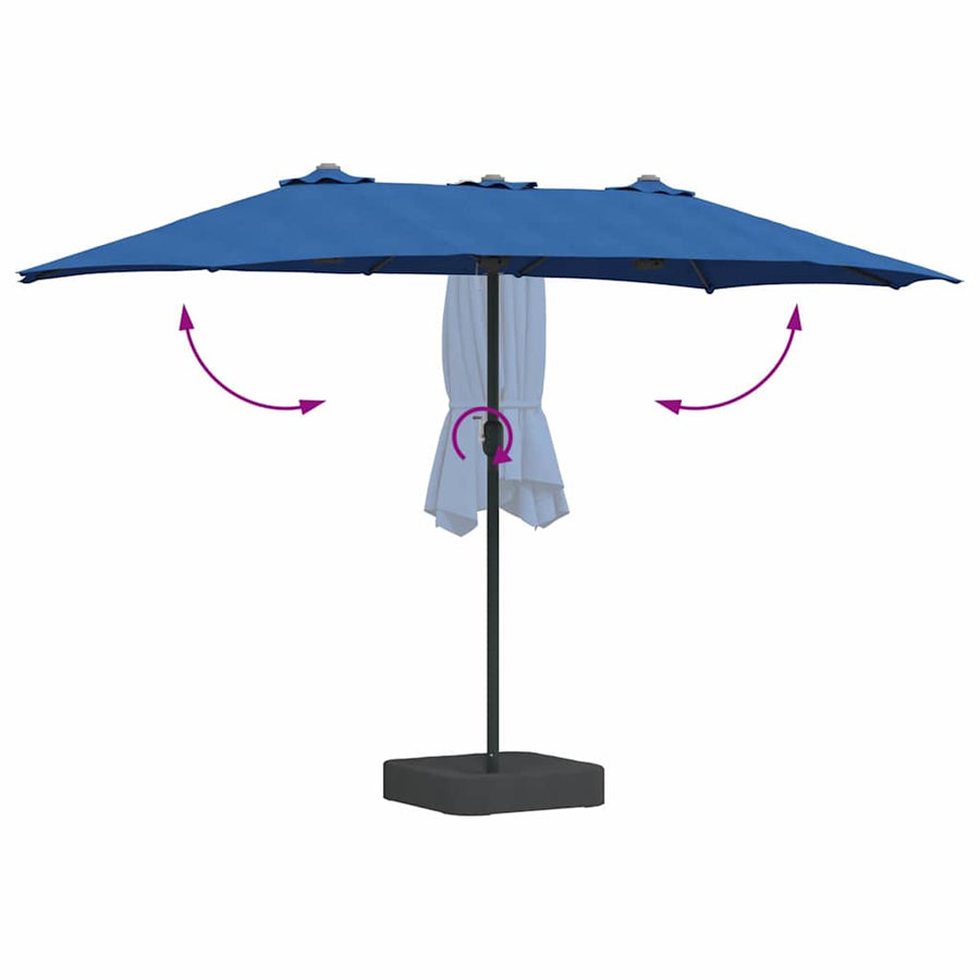 Tuinparasol Blauw 385 x 209 x 244 cm Stof