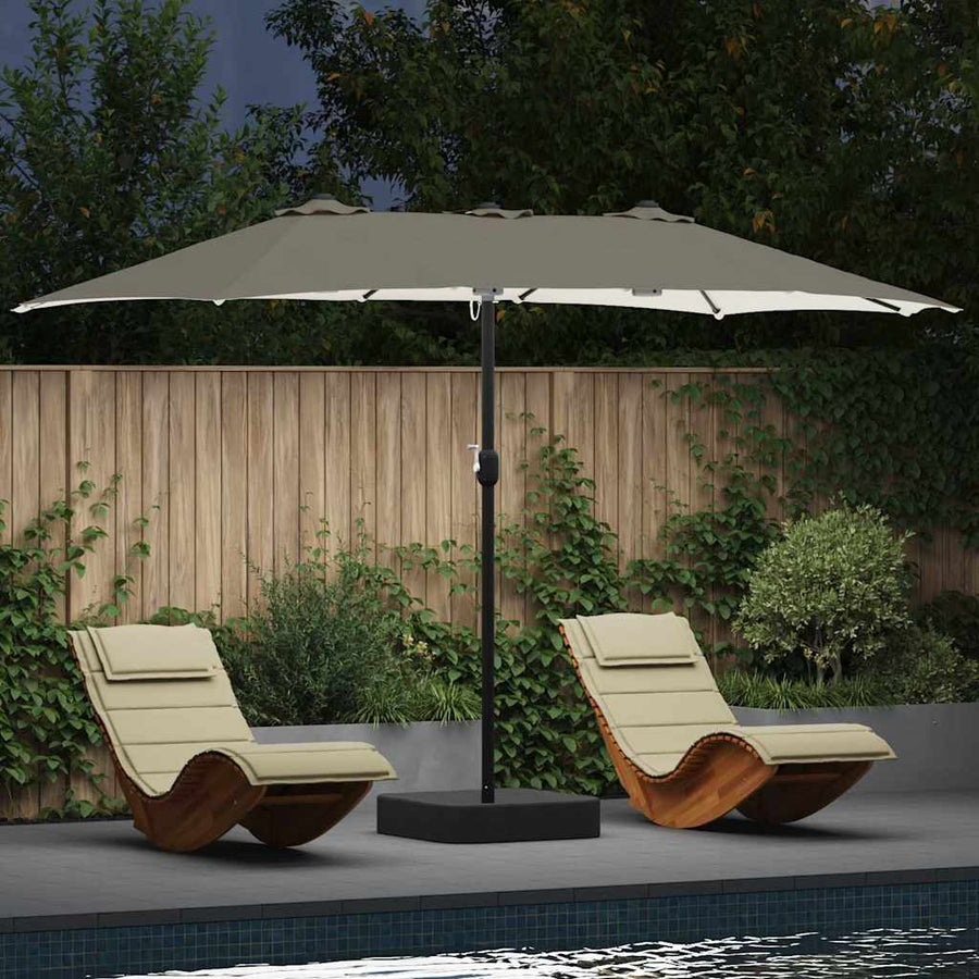 Tuinparasol Zand 385 x 209 x 244 cm Stof