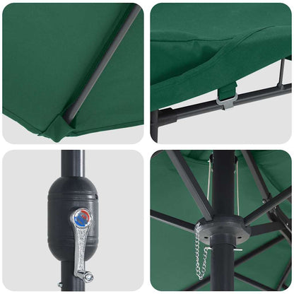 Tuinparasol Groen 385 x 209 x 244 cm Stof