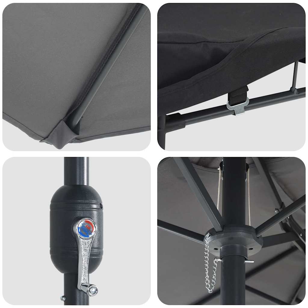 Tuinparasol Antraciet 385 x 209 x 244 cm Stof