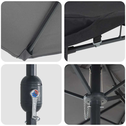 Tuinparasol Antraciet 385 x 209 x 244 cm Stof