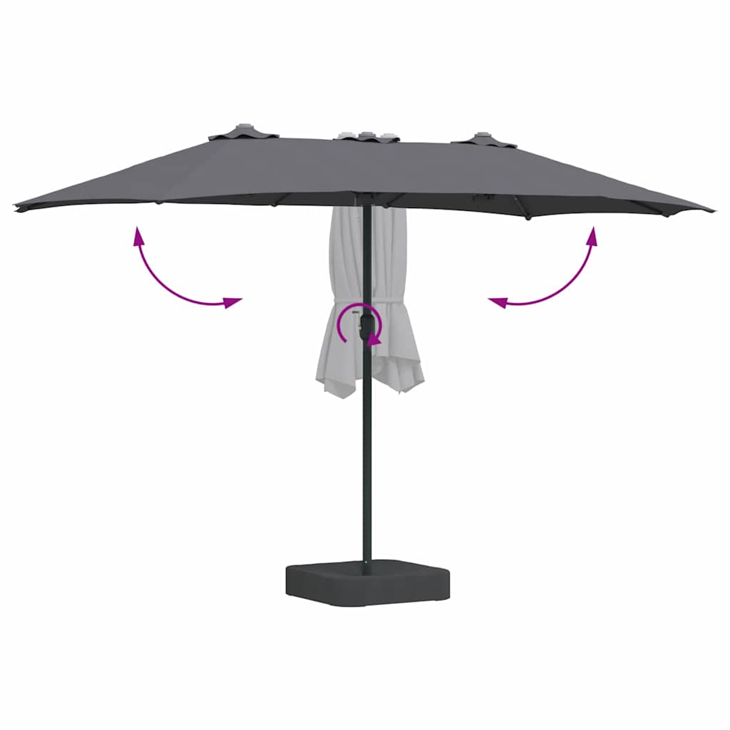 Tuinparasol Antraciet 385 x 209 x 244 cm Stof