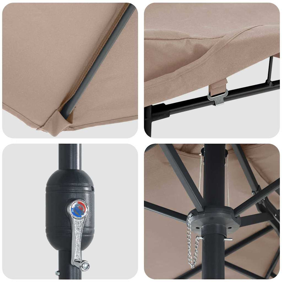 Tuinparasol Taupe 385 x 209 x 244 cm Stof