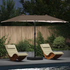 Tuinparasol taupe 385x209x244 cm polyester