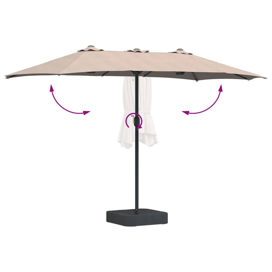 Tuinparasol Taupe 385 x 209 x 244 cm Stof