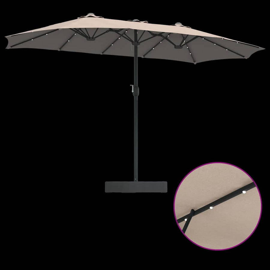 Tuinparasol Taupe 385 x 209 x 244 cm Stof