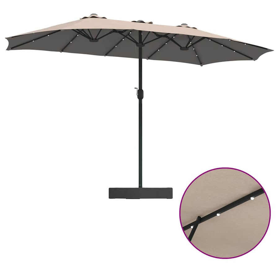 Tuinparasol Taupe 385 x 209 x 244 cm Stof