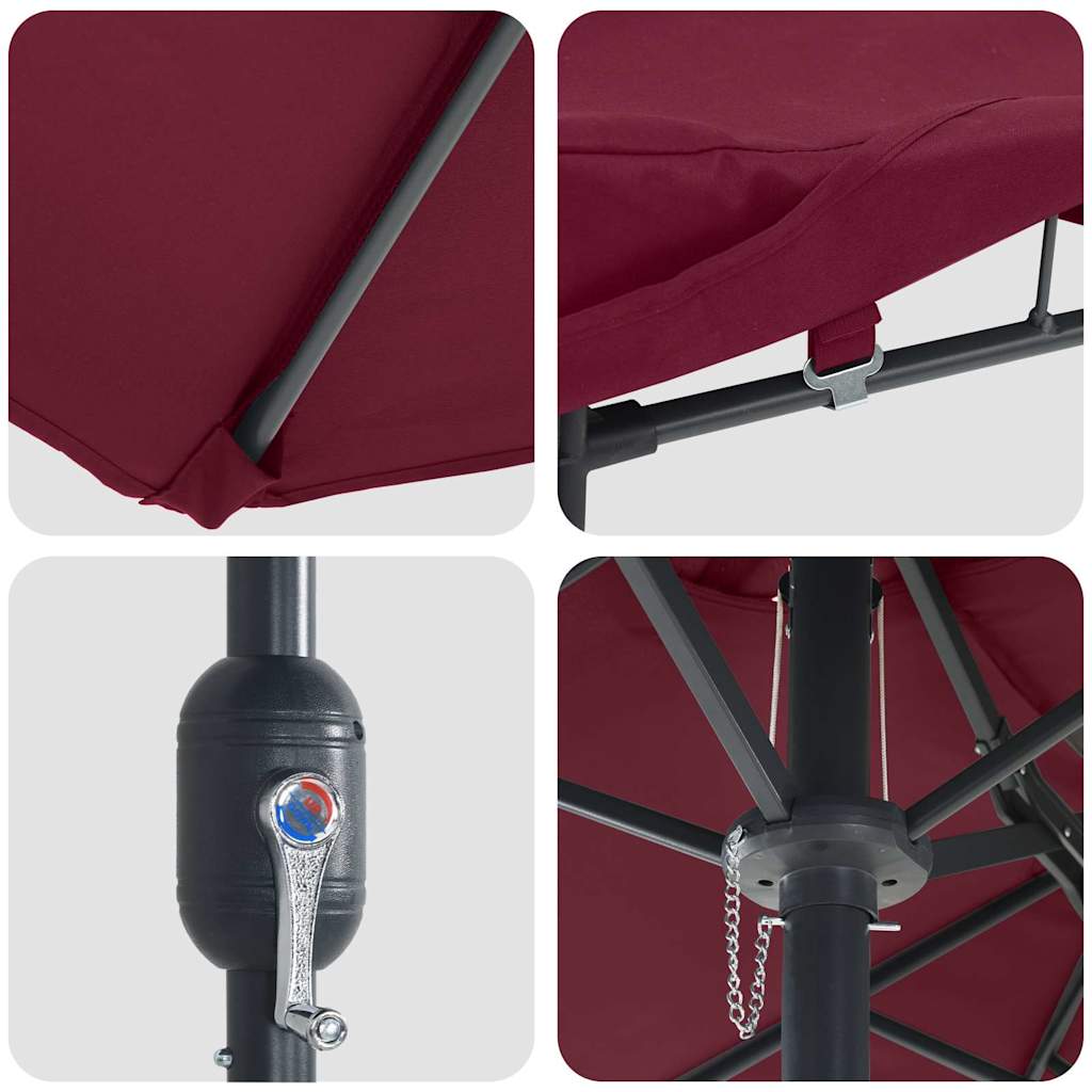 Tuinparasol Bordeauxrood 385 x 209 x 244 cm Stof