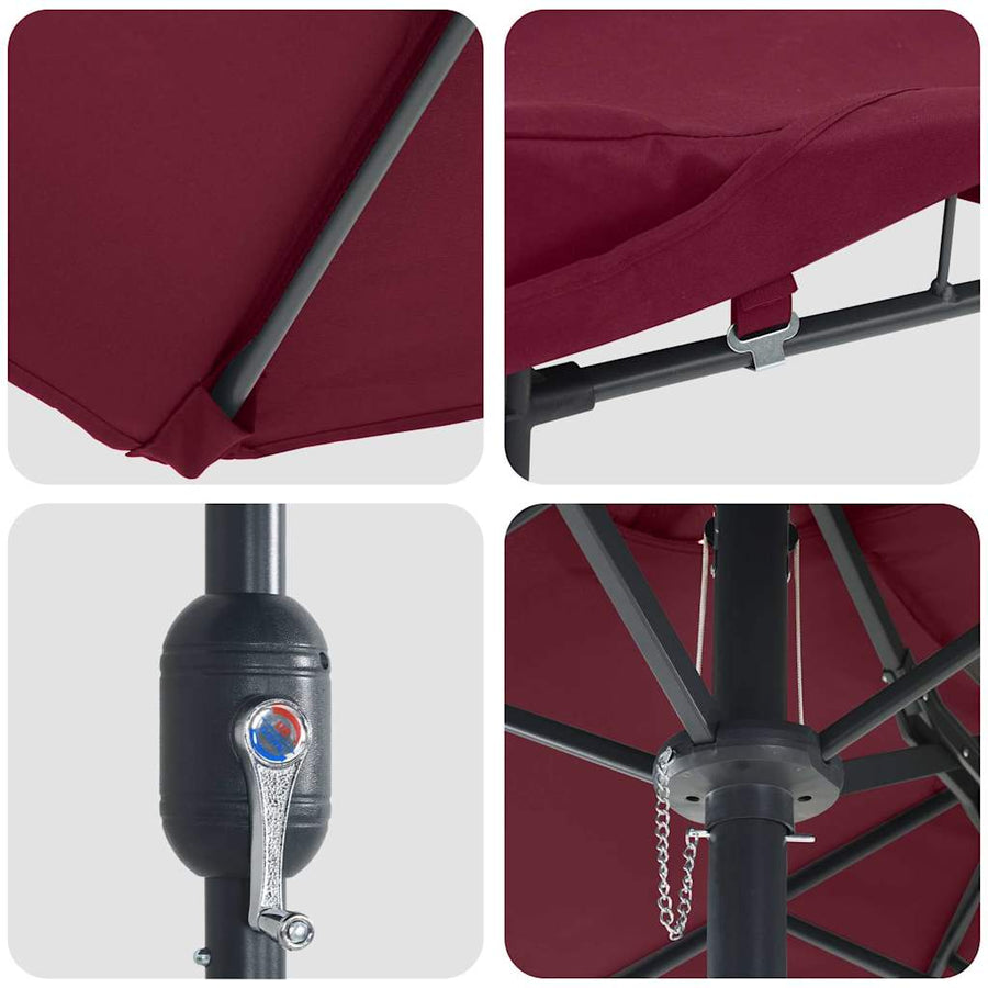 Tuinparasol Bordeauxrood 385 x 209 x 244 cm Stof