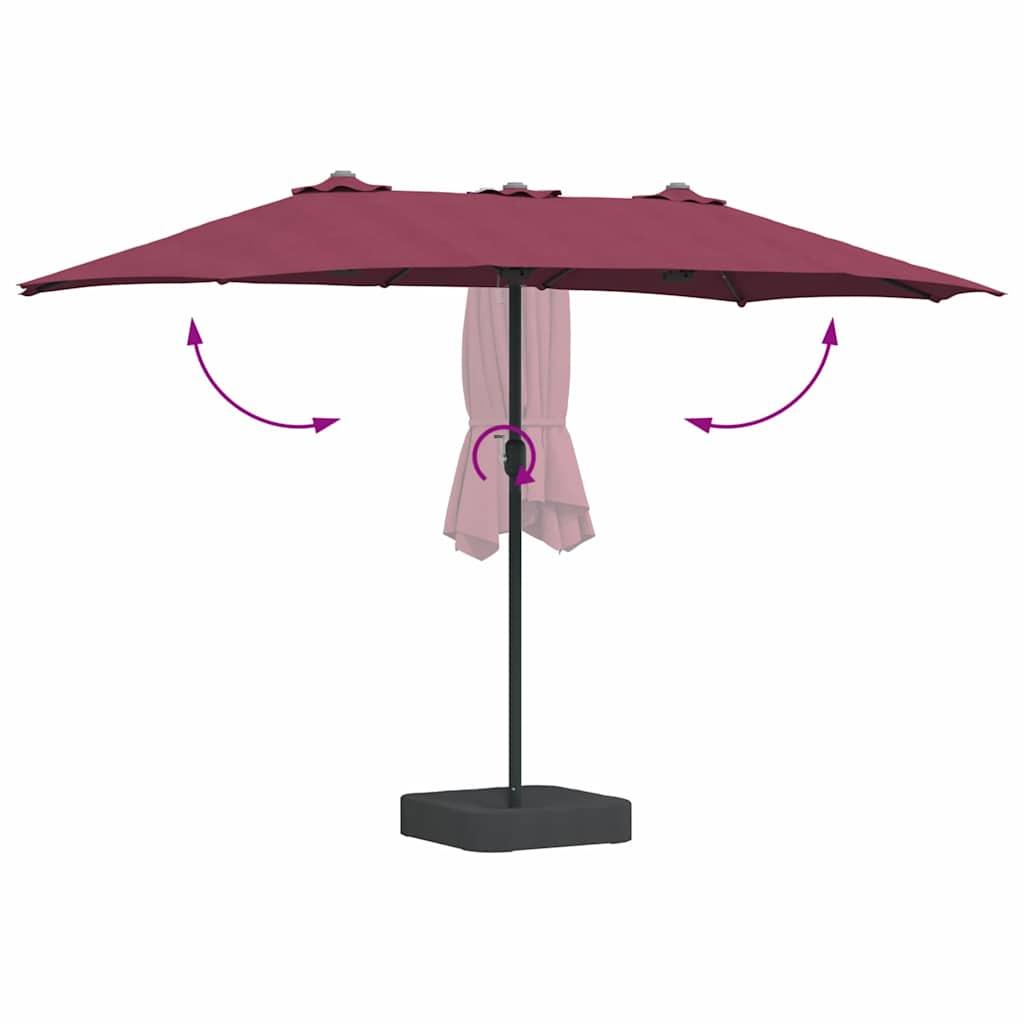 Tuinparasol Bordeauxrood 385 x 209 x 244 cm Stof