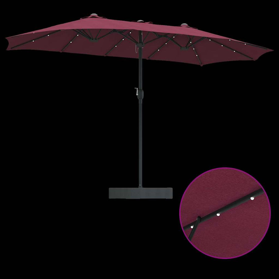 Tuinparasol Bordeauxrood 385 x 209 x 244 cm Stof