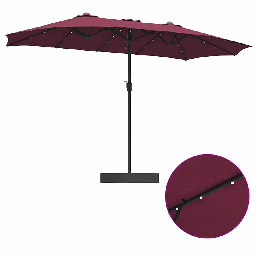 Tuinparasol Bordeauxrood 385 x 209 x 244 cm Stof